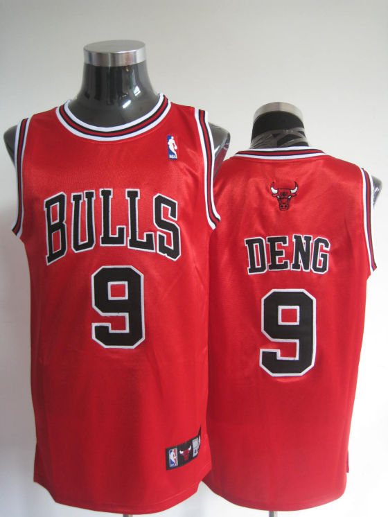 NBA Chicago Bulls 9 Luol Deng Authentic Road Red Jersey